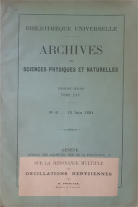 Archives de Sciences Physiques et Naturelles.